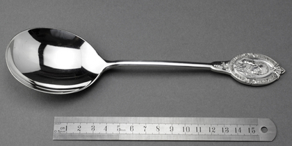 Samuel Crompton Centenary 1927 Silver Serving Spoon - Prestons, Bolton